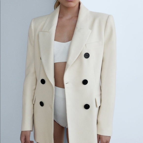 ZARA BNWT Velvet Double Breasted Blazer - Picture 3 of 6